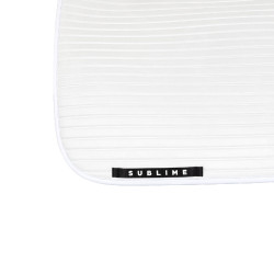 Tapis de dressage Acavallo Sublime en daim à bandes Blanc