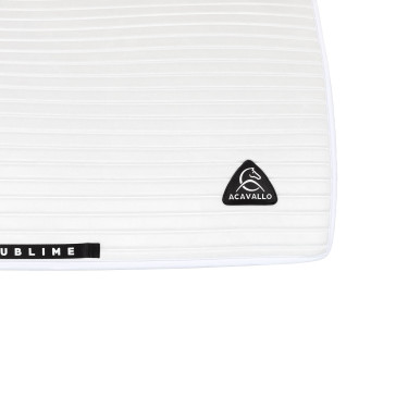 Tapis de dressage Acavallo Sublime en daim à bandes Blanc
