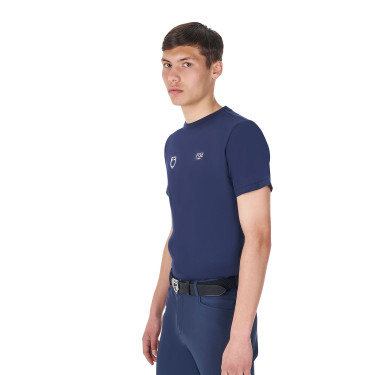 T-shirt homme Equestro x FISE coupe slim manches courtes Marine blazer Bleu marine T-shirt homme Equestro x FISE coupe slim manches courtes Marine blazer Bleu marine
