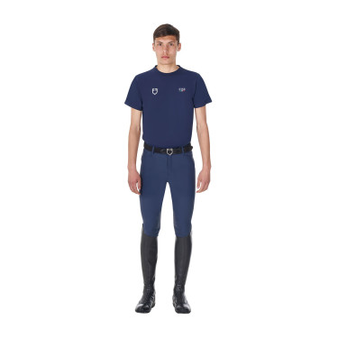T-shirt homme Equestro x FISE coupe slim manches courtes Marine blazer Bleu marine T-shirt homme Equestro x FISE coupe slim manches courtes Marine blazer Bleu marine