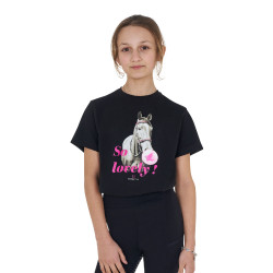 T-shirt fille équitation Equestro So Lovely en coton T-shirt fille équitation Equestro So Lovely en coton