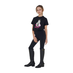 T-shirt fille équitation Equestro So Lovely en coton T-shirt fille équitation Equestro So Lovely en coton