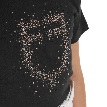 T-shirt fille Equestro coupe slim à logo pailleté rose manches courtes Noir T-shirt fille Equestro coupe slim à logo pailleté rose manches courtes Noir