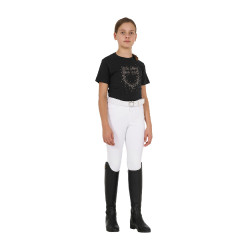 T-shirt fille Equestro coupe slim à logo pailleté rose manches courtes Noir T-shirt fille Equestro coupe slim à logo pailleté rose manches courtes Noir