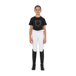 T-shirt fille Equestro coupe slim à logo pailleté rose manches courtes Noir T-shirt fille Equestro coupe slim à logo pailleté rose manches courtes Noir