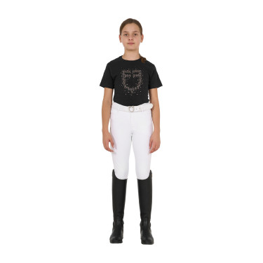 T-shirt fille Equestro coupe slim à logo pailleté rose manches courtes Noir T-shirt fille Equestro coupe slim à logo pailleté rose manches courtes Noir