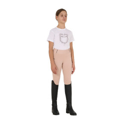 T-shirt fille Equestro coupe slim à logo pailleté rose manches courtes Blanc T-shirt fille Equestro coupe slim à logo pailleté rose manches courtes Blanc