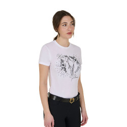 T-shirt équitation femme Equestro Wild Flower coton T-shirt équitation femme Equestro Wild Flower coton