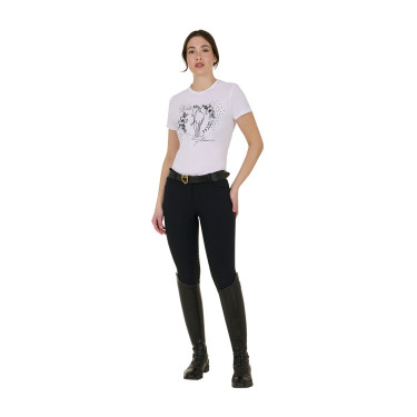 T-shirt équitation femme Equestro Wild Flower coton T-shirt équitation femme Equestro Wild Flower coton