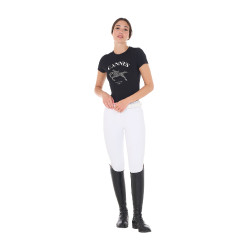 T-shirt équitation femme Equestro Cannes coton strass
