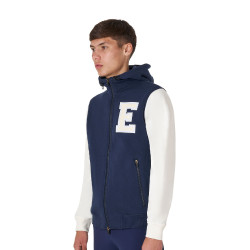 Sweat homme Equestro Institutional bicolore à zip frontal Marine blazer / blanc antique Bleu marine Sweat homme Equestro Institutional bicolore à zip frontal Marine blazer / blanc antique Bleu marine