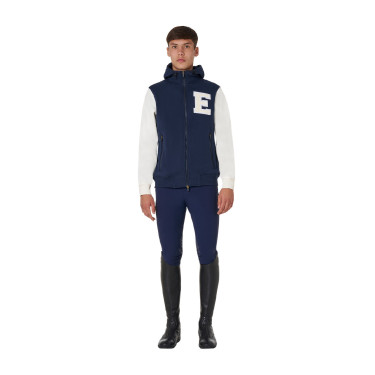 Sweat homme Equestro Institutional bicolore à zip frontal Marine blazer / blanc antique Bleu marine Sweat homme Equestro Institutional bicolore à zip frontal Marine blazer / blanc antique Bleu marine