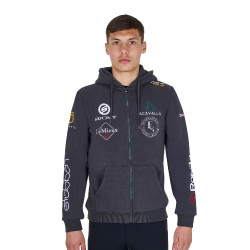 Sweat à capuche homme équitation Equestro multi-logo
