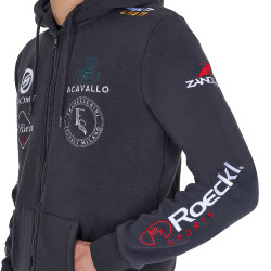 Sweat à capuche homme équitation Equestro multi-logo