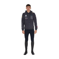 Sweat à capuche homme équitation Equestro multi-logo