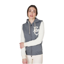 Sweat d’équitation femme Equestro EQ bicolore à zip