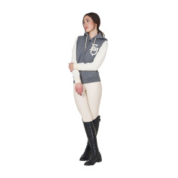 Sweat d’équitation femme Equestro EQ bicolore à zip