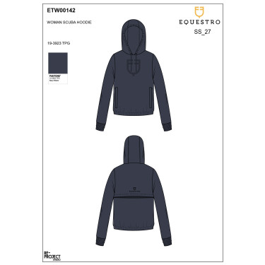 Sweat femme Equestro avec découpes Marine blazer Bleu marine
