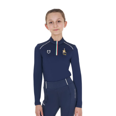 Sous-couche enfant unisexe Equestro x FISE Marine blazer Bleu marine Sous-couche enfant unisexe Equestro x FISE Marine blazer Bleu marine