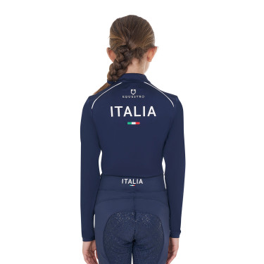 Sous-couche enfant unisexe Equestro x FISE Marine blazer Bleu marine Sous-couche enfant unisexe Equestro x FISE Marine blazer Bleu marine