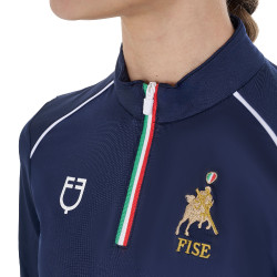 Sous-couche enfant unisexe Equestro x FISE Marine blazer Bleu marine Sous-couche enfant unisexe Equestro x FISE Marine blazer Bleu marine