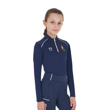 Sous-couche enfant unisexe Equestro x FISE Marine blazer Bleu marine Sous-couche enfant unisexe Equestro x FISE Marine blazer Bleu marine