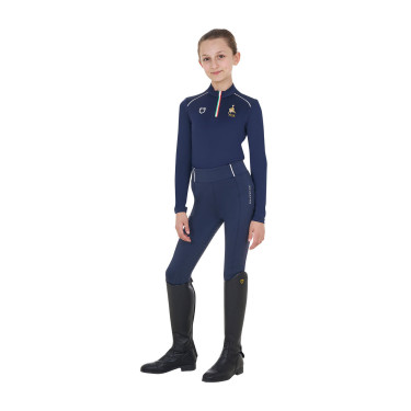 Sous-couche enfant unisexe Equestro x FISE Marine blazer Bleu marine Sous-couche enfant unisexe Equestro x FISE Marine blazer Bleu marine