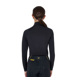 Sous-couche enfant unisexe Equestro en tissu technique Noir / noir Sous-couche enfant unisexe Equestro en tissu technique Noir / noir