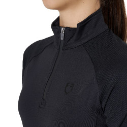 Sous-couche enfant unisexe Equestro en tissu technique Noir / noir Sous-couche enfant unisexe Equestro en tissu technique Noir / noir