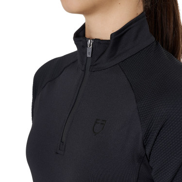 Sous-couche enfant unisexe Equestro en tissu technique Noir / noir Sous-couche enfant unisexe Equestro en tissu technique Noir / noir
