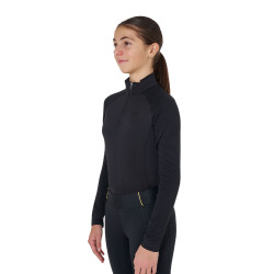 Sous-couche enfant unisexe Equestro en tissu technique Noir / noir Sous-couche enfant unisexe Equestro en tissu technique Noir / noir