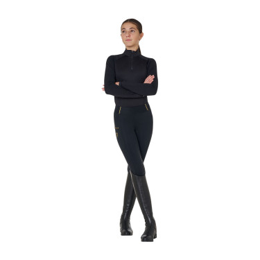 Sous-couche enfant unisexe Equestro en tissu technique Noir / noir Sous-couche enfant unisexe Equestro en tissu technique Noir / noir