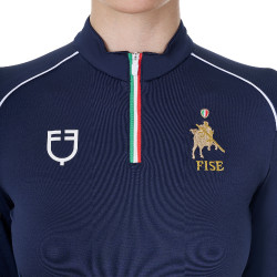 Sous-couche d’entraînement femme Equestro x FISE Marine blazer Bleu marine