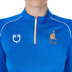 Sous-couche d’entraînement femme Equestro x FISE Bleu de savoie Sous-couche d’entraînement femme Equestro x FISE Bleu de savoie