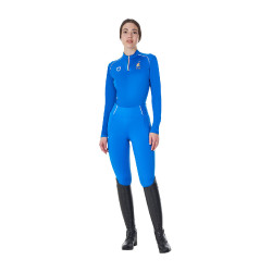 Sous-couche d’entraînement femme Equestro x FISE Bleu de savoie Sous-couche d’entraînement femme Equestro x FISE Bleu de savoie
