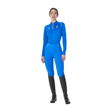 Sous-couche d’entraînement femme Equestro x FISE Bleu de savoie Sous-couche d’entraînement femme Equestro x FISE Bleu de savoie