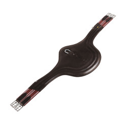 Sangle de saut Equestro en cuir avec protège-boucles Marron foncé