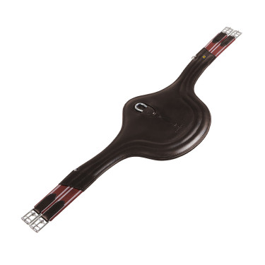 Sangle de saut Equestro en cuir avec protège-boucles Marron foncé