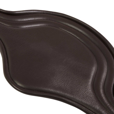 Sangle de saut Equestro en cuir avec protège-boucles Marron foncé