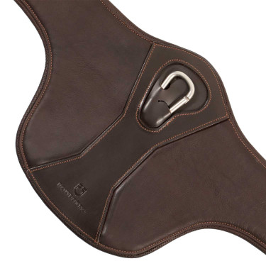 Sangle bavette Equestro en cuir Marron foncé