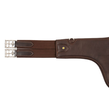 Sangle bavette Equestro en cuir Marron foncé