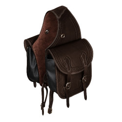 Sacoche Pool's Bisaccia Handtooled Marron foncé