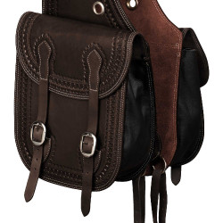 Sacoche Pool's Bisaccia Handtooled Marron foncé