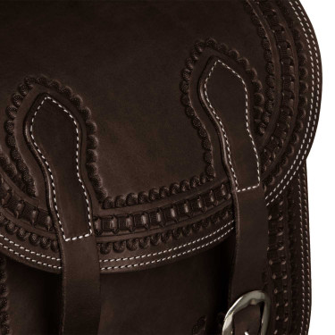 Sacoche Pool's Bisaccia Handtooled Marron foncé