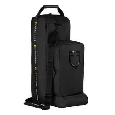 Sac à bottes et casque Equestro en tissu technique Noir Sac à bottes et casque Equestro en tissu technique Noir