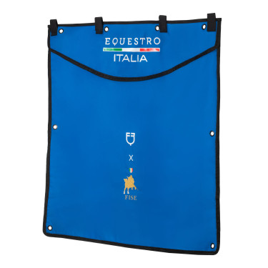 Tenture de box long Equestro x FISE avec logo brodé Bleu de savoie Tenture de box long Equestro x FISE avec logo brodé Bleu de savoie