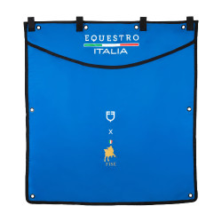 Tenture de box long Equestro x FISE avec logo brodé Bleu de savoie Tenture de box long Equestro x FISE avec logo brodé Bleu de savoie