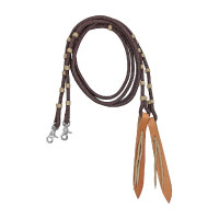Rênes nylon Lakota avec flap cuir Marron Rênes nylon Lakota avec flap cuir Marron