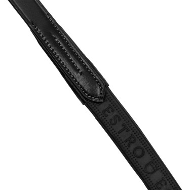Rênes en cuir et caoutchouc Equestro violet fitting Noir Rênes en cuir et caoutchouc Equestro violet fitting Noir