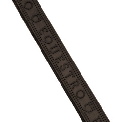 Rênes en caoutchouc Equestro grip en relief et finitions argentées Marron foncé
